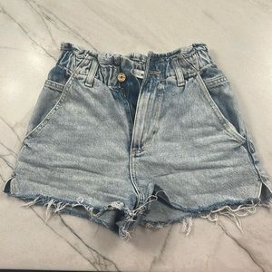 zara high wasted jean shorts